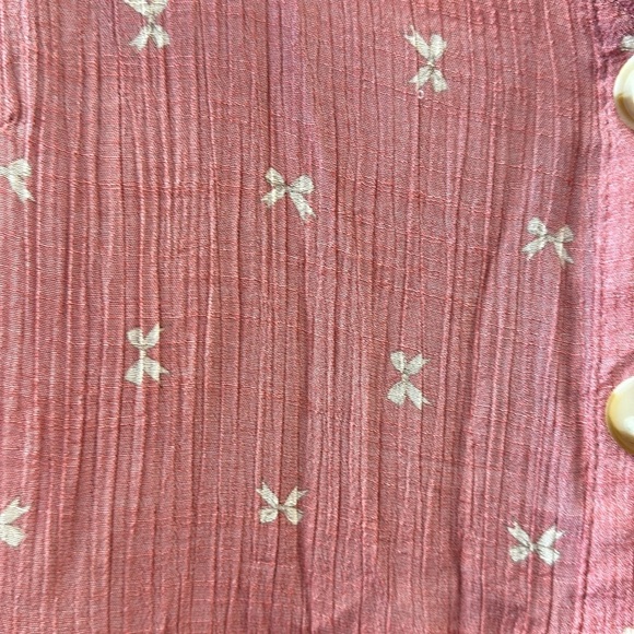 Bow Print Button Front Dress size Large - Picture 5 of 7